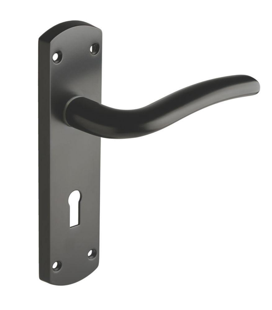 Designer Levers Goodrich Fire Rated Lever Lock Door Handle Pair Matt