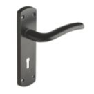 Designer Levers Goodrich Fire Rated Lever Lock Door Handle Pair Matt Black