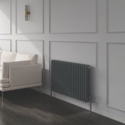Reina 500mm x 1190mm 3253BTU Anthracite Horizontal 2 Column Radiator