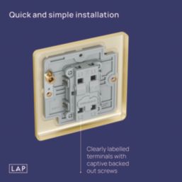 LAP  20A 1-Gang Intermediate Switch Satin Brass with Black Inserts