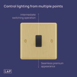 LAP  20A 1-Gang Intermediate Switch Satin Brass with Black Inserts