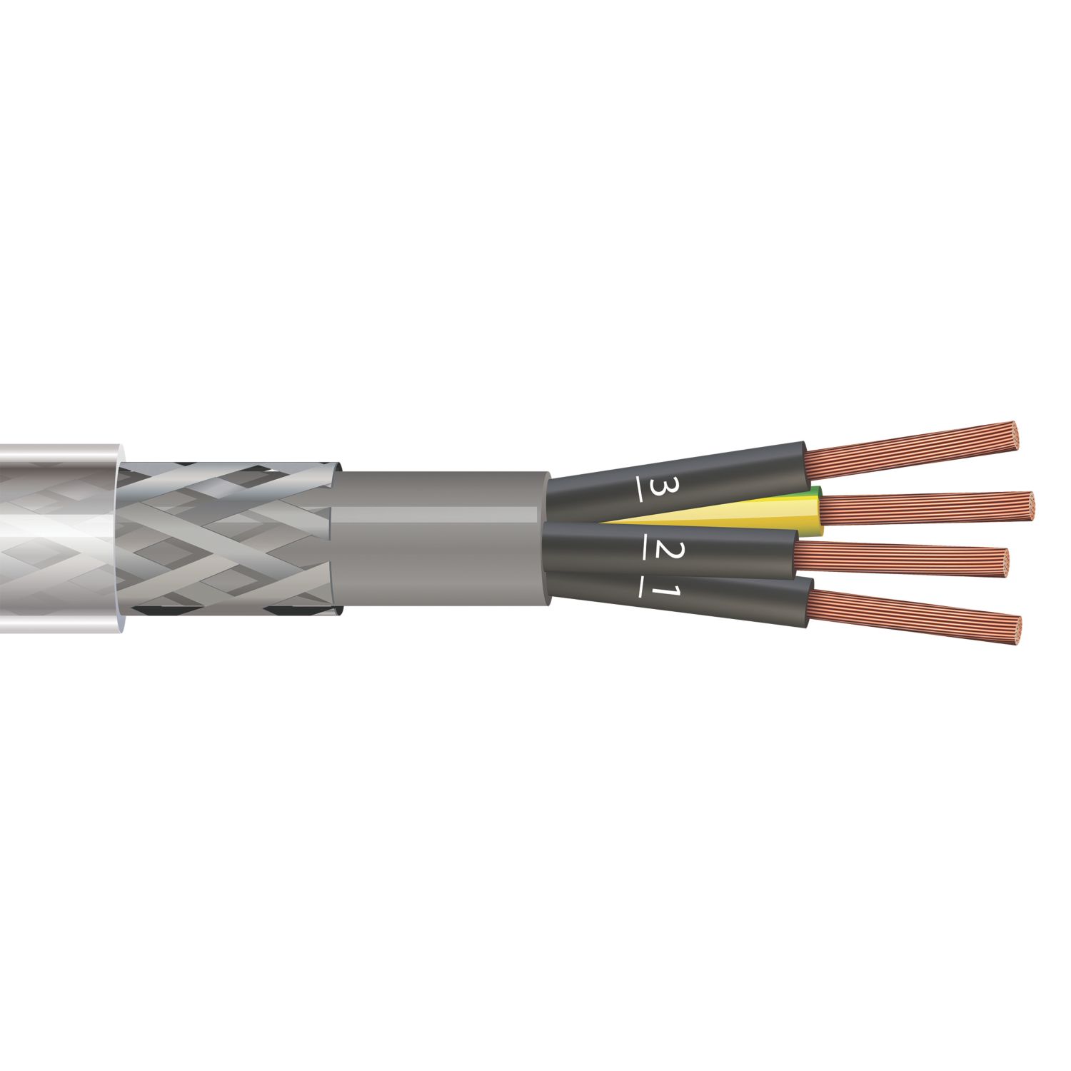 Time 4-Core SY Transparent 1mm² Screened Control Cable 1m Coil (356PY)