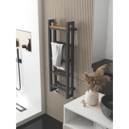 Terma 1150mm x 400mm 2097BTU Dark Grey Flat Designer Towel Radiator Screwfix