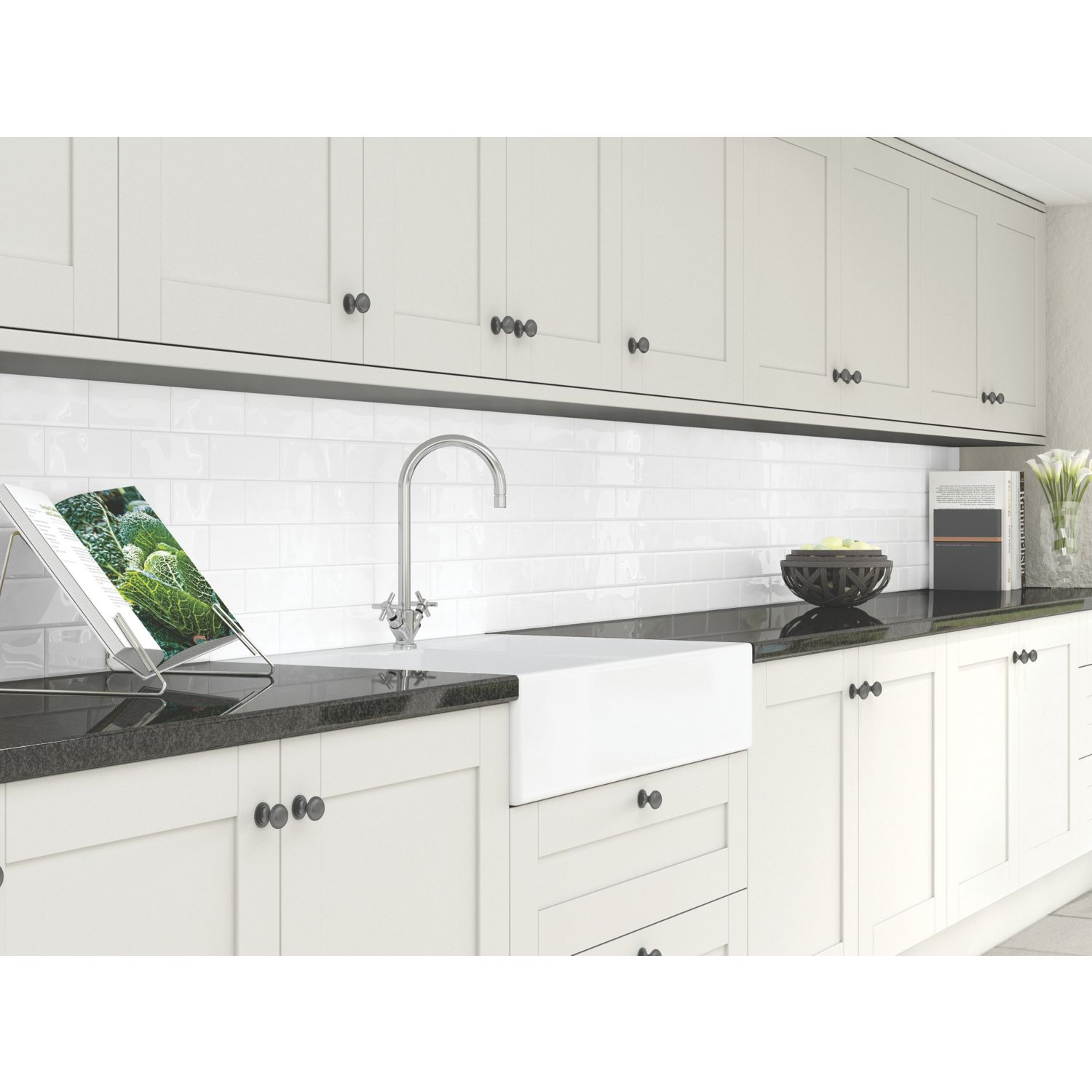 Splashwall Pure White Composite Splashback 2440mm x 1220mm x 3mm (356RJ)