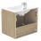 Newland  Double Door Wall-Mounted Vanity Unit with Basin Effect Natural Oak 600mm x 450mm x 540mm