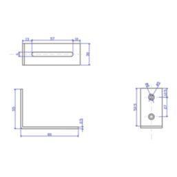 Essentials Adjustable Corner Bracket Silver 55mm x 80mm x 30mm