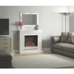 Be Modern Elsham Electric Fireplace White 1020mm x 300mm x 920mm