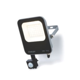 Stanley  Outdoor LED Slimline Floodlight With PIR Sensor Black 30W 3300lm