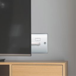 British General Nexus Metal 1-Gang RJ45 Ethernet Socket Polished Chrome