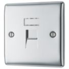 British General Nexus Metal 1-Gang RJ45 Ethernet Socket Polished Chrome