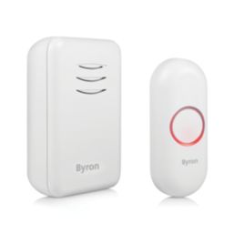 Byron DBY-22311 Battery-Powered Wireless Portable Doorbell Kit White