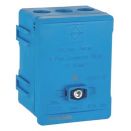 Lewden 100A 5-Way 2.5-35mm² Connector Block Blue