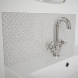 Laura Ashley Mr Jones Self-Adhesive Bathroom Splashback Gloss Slate White 250mm x 600mm x 4mm
