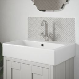 Laura Ashley Mr Jones Self-Adhesive Bathroom Splashback Gloss Slate White 250mm x 600mm x 4mm