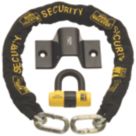 Burg-Wachter Hardened Steel Heavy Duty Security Kit:  Chain, Motorbike Lock & Anchor  1m x 12mm