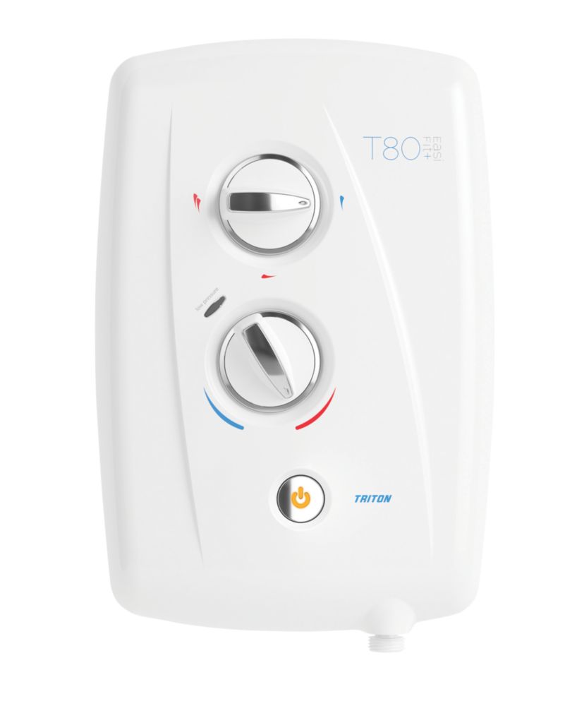 Triton T80 Easi-Fit + White / Chrome 8.5kW Electric Shower - Screwfix