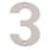 Eclipse Door Numeral 3 Satin Stainless Steel 102mm