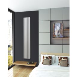Glow 2000mm x 345mm 4559BTU Matt Chrome Vertical Designer Radiator