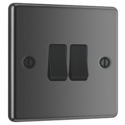 LAP  10AX 2-Gang 2-Way Light Switch  Black Nickel with Black Inserts