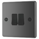 LAP  10AX 2-Gang 2-Way Light Switch  Black Nickel with Black Inserts
