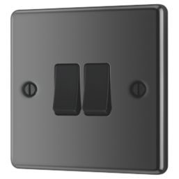 LAP  10AX 2-Gang 2-Way Light Switch  Black Nickel with Black Inserts