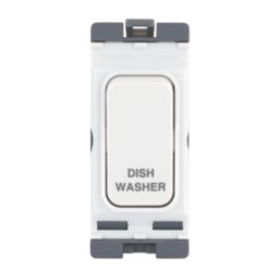 Hager Sollysta WMGSDP2/DW 20A Grid 2-Pole Dishwasher Switch White
