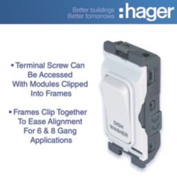 Hager Sollysta WMGSDP2/DW 20A Grid 2-Pole Dishwasher Switch White
