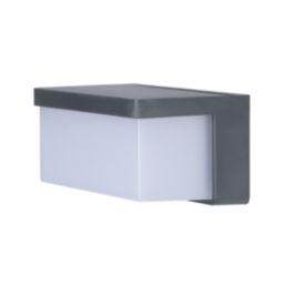 Lutec Zelna Outdoor LED Solar Hybrid Wall Light Dark Grey 650lm