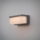 Lutec Zelna Outdoor LED Solar Hybrid Wall Light Dark Grey 650lm