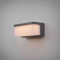 Lutec Zelna Outdoor LED Solar Hybrid Wall Light Dark Grey 650lm