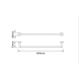 Bristan Round Towel Rail Chrome-Plated 595mm x 72mm x 48mm