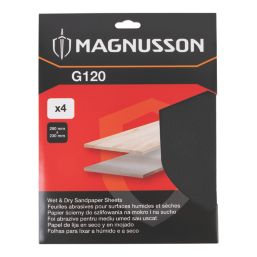 Magnusson  120 Grit Multi-Material Hand Sanding Sheets 280mm x 230mm 4 Pack