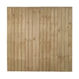 Forest Vertical Board Closeboard  Fence Panels Natural Timber 6' x 6' Pack of 4
