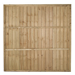 Forest Vertical Board Closeboard  Garden Fencing Panel Natural Timber 6' x 6' Pack of 4