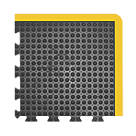 COBA Europe Bubblemat Anti-Fatigue Floor Corner Mat Black / Yellow 0.5m x 0.5m x 14mm
