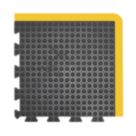 COBA Bubblemat Anti-Fatigue Floor Corner Mat Black/Yellow 0.5m x 0.5m x 14mm