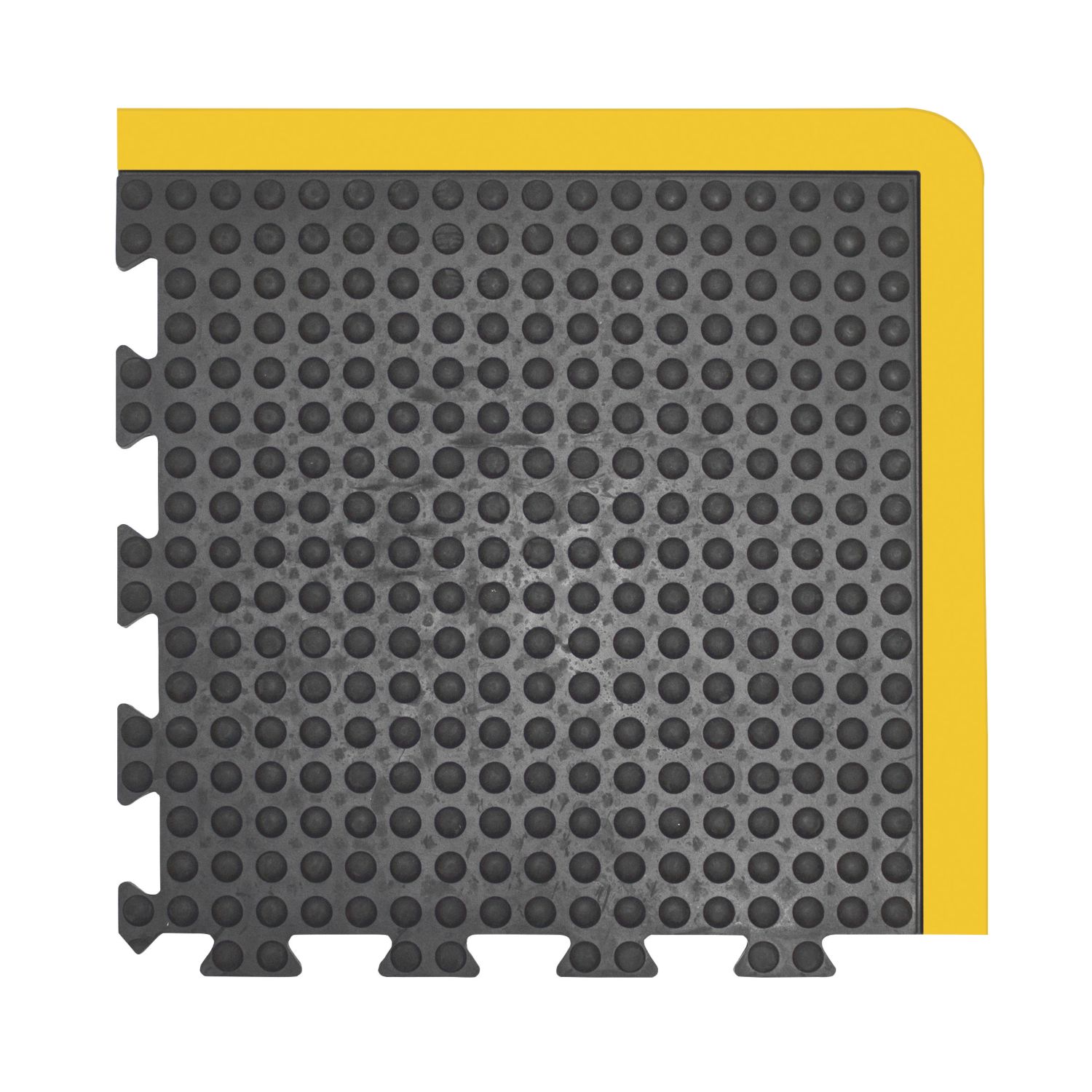 COBA Bubblemat Anti-Fatigue Floor Corner Mat Black/Yellow 0.5m x 0.5m x 14mm (357FV)