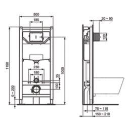 Ideal Standard ProSys Mechanical Toilet Frame 1150mm