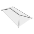 Crystal Clear Aluminium & uPVC Double-Glazed Lantern Roof White 3000mm x 1500mm