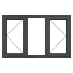 Crystal  Left & Right-Hand Opening Clear Double-Glazed Casement Anthracite Grey uPVC Window 1770mm x 1115mm