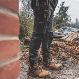 DEWALT Jefferson Work Trousers Grey/Black 30" W 31" L