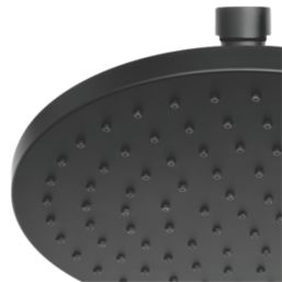 Swirl  Fixed Shower Head Matt Black 250mm