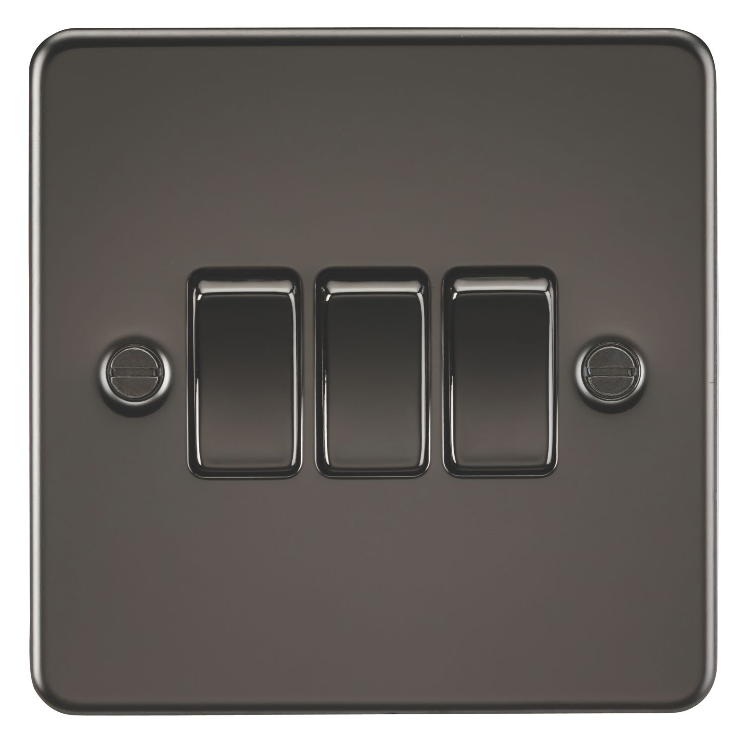 Knightsbridge 10AX 3-Gang 2-Way Light Switch Gunmetal (357VF)