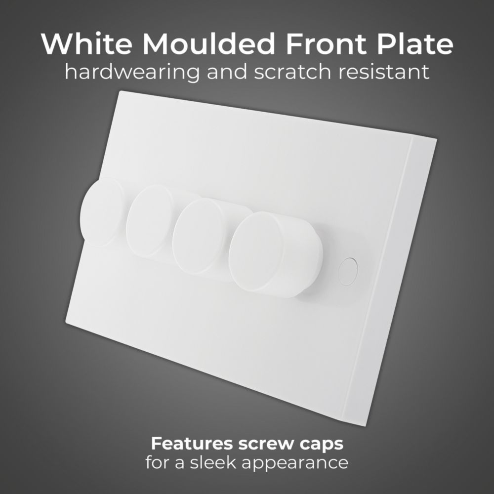 BG Evolve Brushed Steel 2 Gang Light Switch 1x Trailing Edge LED Dimmer 1x 2 Way Custom Switch - View #4