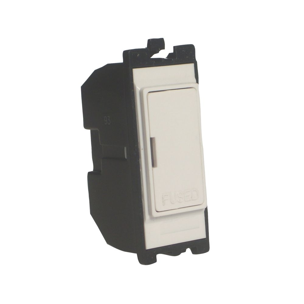 Varilight PowerGrid 13AX Grid Fused Spur White with Colour-Matched Inserts