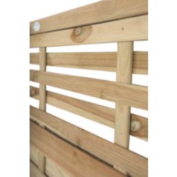 Forest Kyoto  Slatted Top Fence Panels Natural Timber 6' x 4' Pack of 9