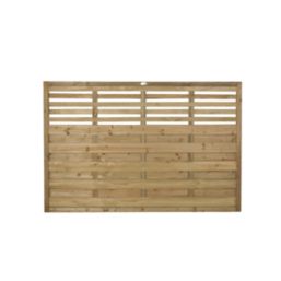 Forest Kyoto  Slatted Top Fence Panels Natural Timber 6' x 4' Pack of 9