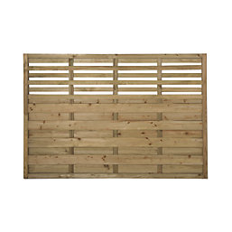 Forest Kyoto  Slatted Top Fence Panels Natural Timber 6' x 4' Pack of 9