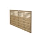 Forest Kyoto  Slatted Top Fence Panels Natural Timber 6' x 4' Pack of 9