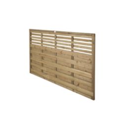 Forest Kyoto  Slatted Top Fence Panels Natural Timber 6' x 4' Pack of 9